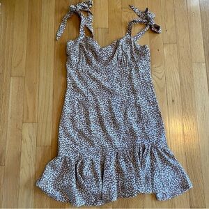 Princess Polly Brown and White Floral Mini Dress US 6